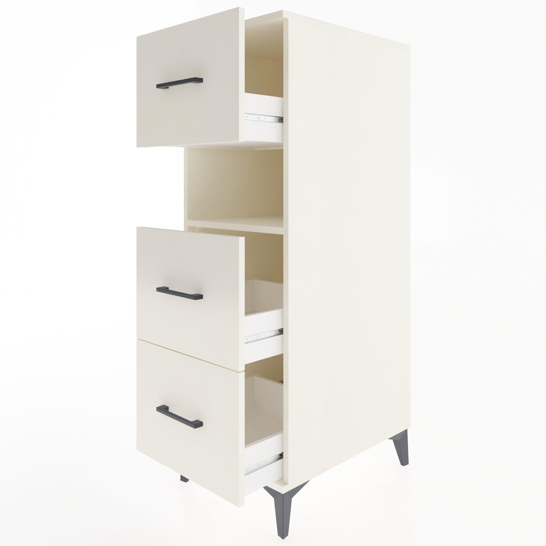 Woodntry Modular Cabinet Moonstone 44x30x122 cm with Drawers and Shelves CR40-1
