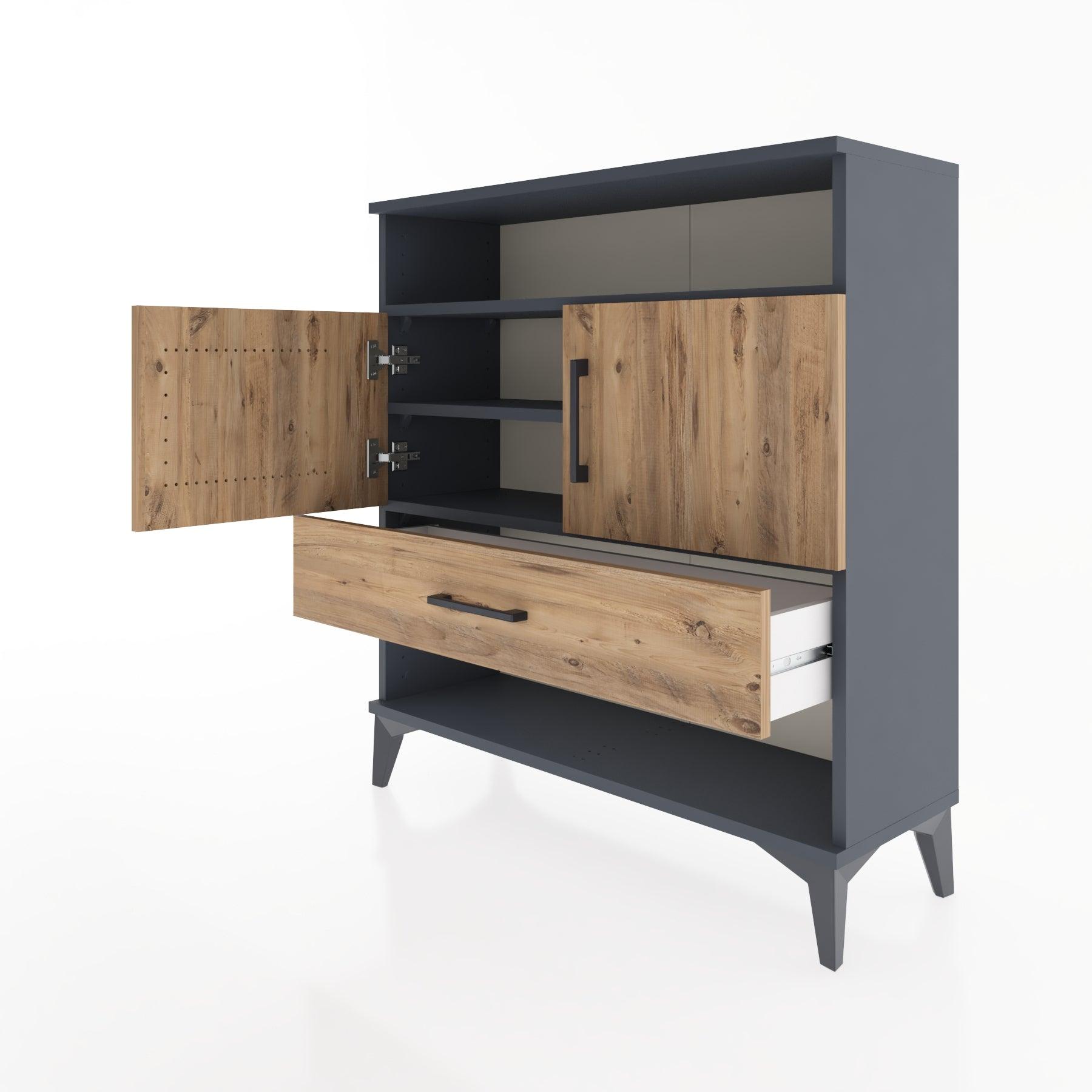 Woodntry Modular Dresser Anthracite 88x30x84 cm Functional F40-2