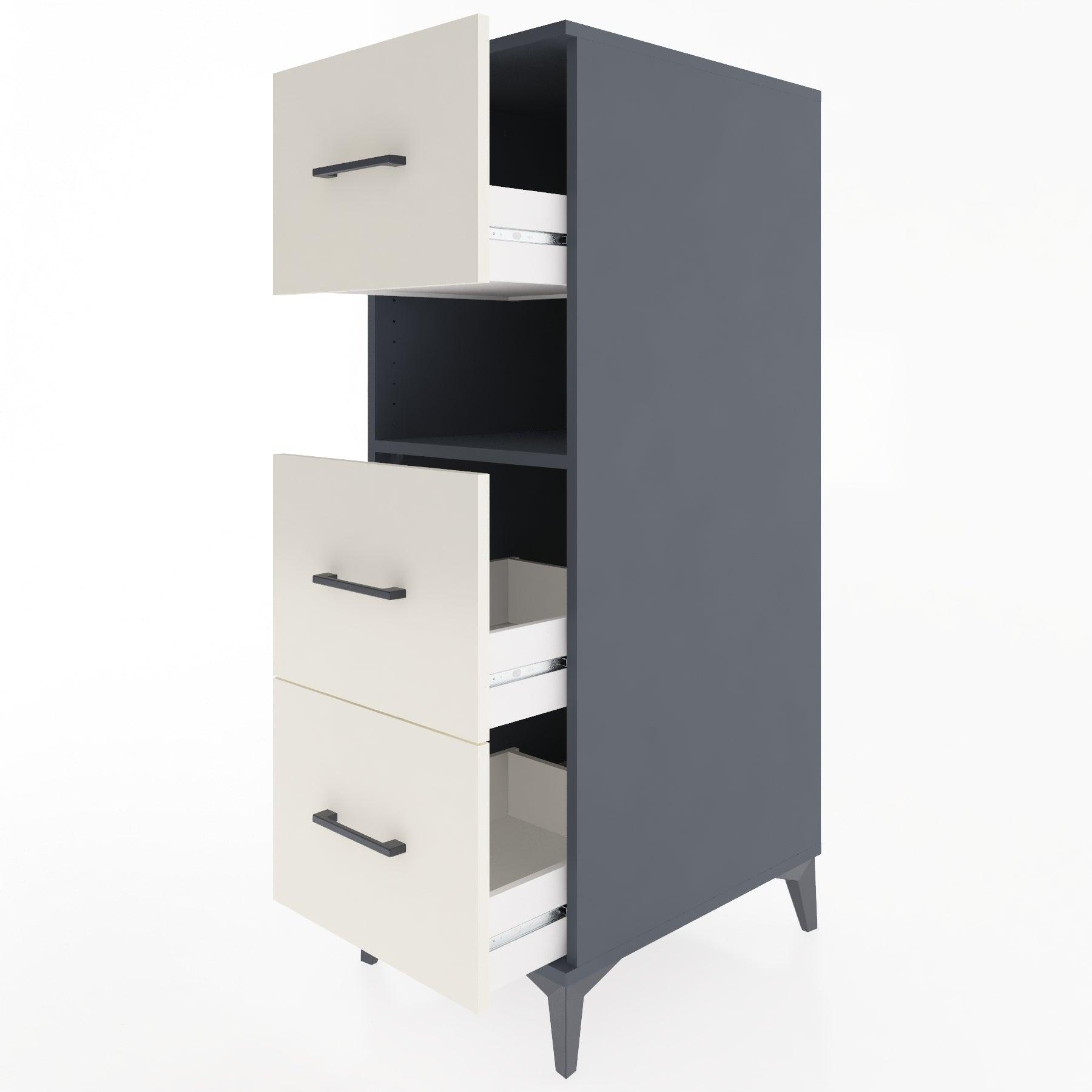 Woodntry Modular Cabinet Anthracite 44x30x122 cm with Drawers and Shelves CR40-2