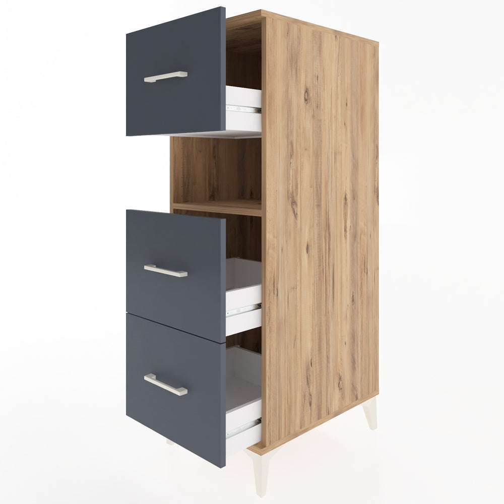 Woodntry Modular Cabinet Pine 44x59x122 cm with Drawers and Shelves CR40-3