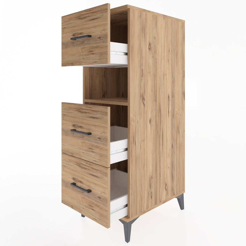 Woodntry Modular Cabinet Pine 44x30x122 cm with Drawers and Shelves CR40-3