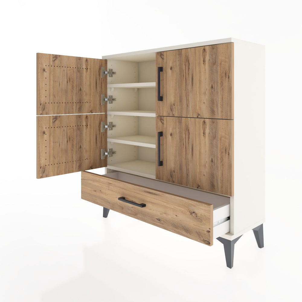 Woodntry Modüler Şifonyer Aytaşı 88x30x84 cm Kapaklı ve Çekmeceli KC41-1