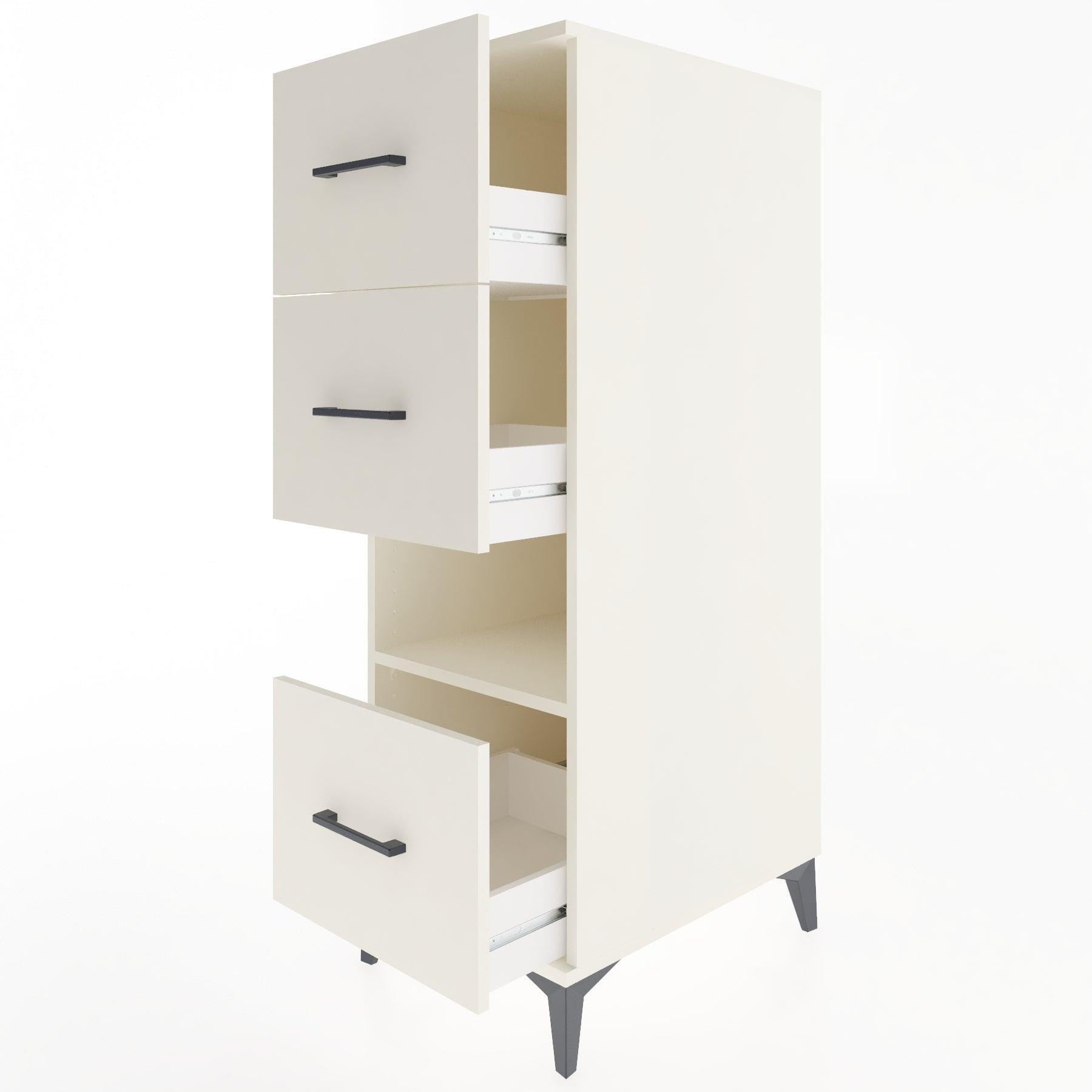 Woodntry Modular Cabinet Moonstone 44x30x122 cm with Drawers and Shelves CR41-1
