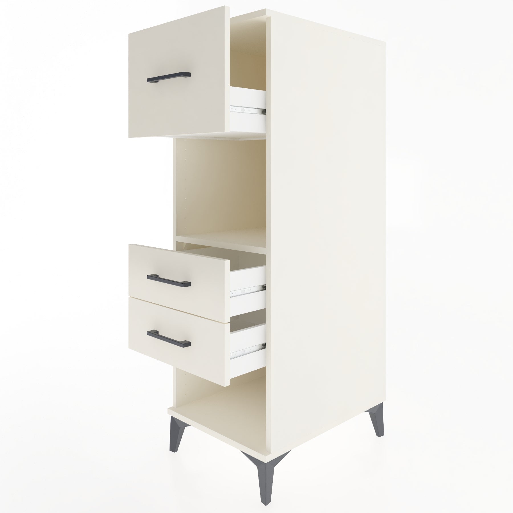 Woodntry Modüler Dolap Aytaşı 44x59x122 cm Çekmeceli ve Raflı CR91-1