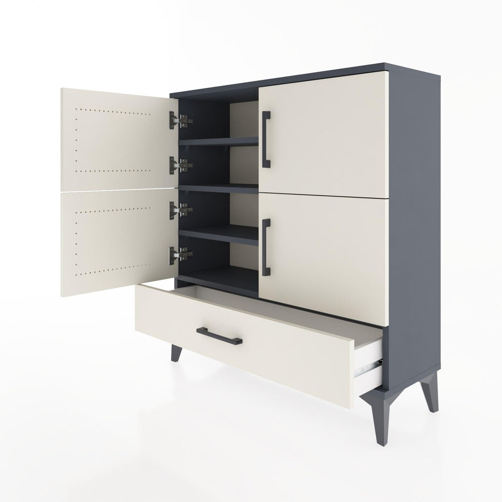 Woodntry Modular Dresser Anthracite 88x30x84 cm with Cover and Drawer KC41-2