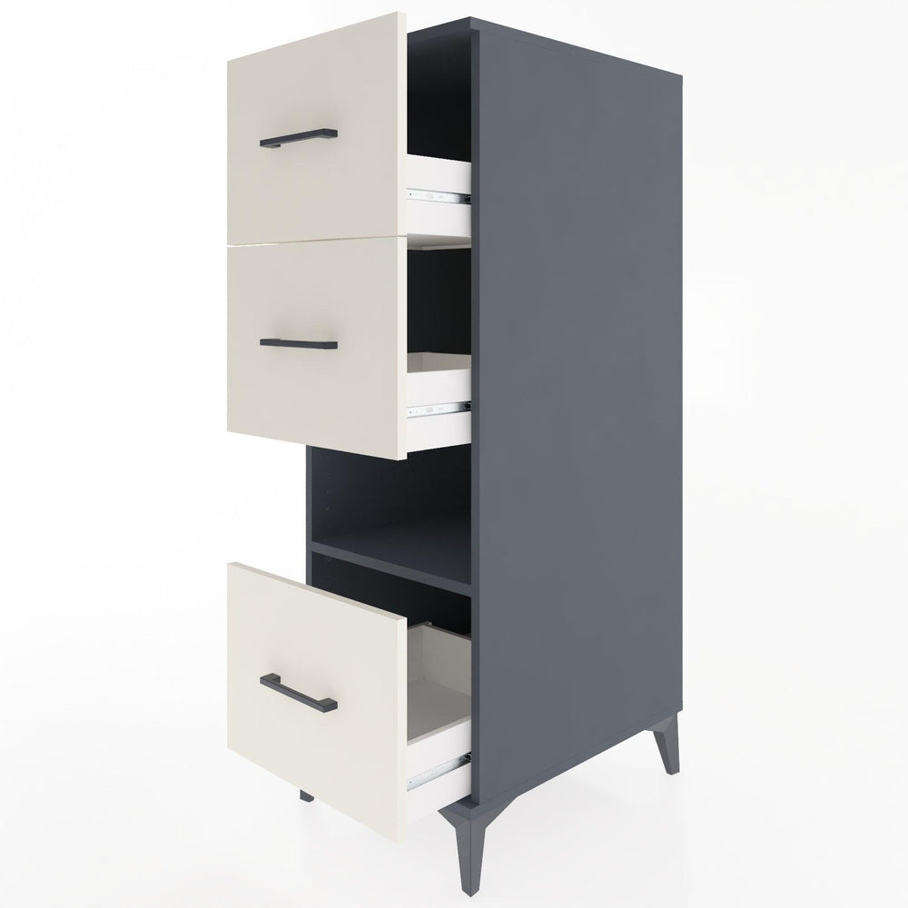 Woodntry Modular Cabinet Anthracite 44x30x122 cm with Drawers and Shelves CR41-2