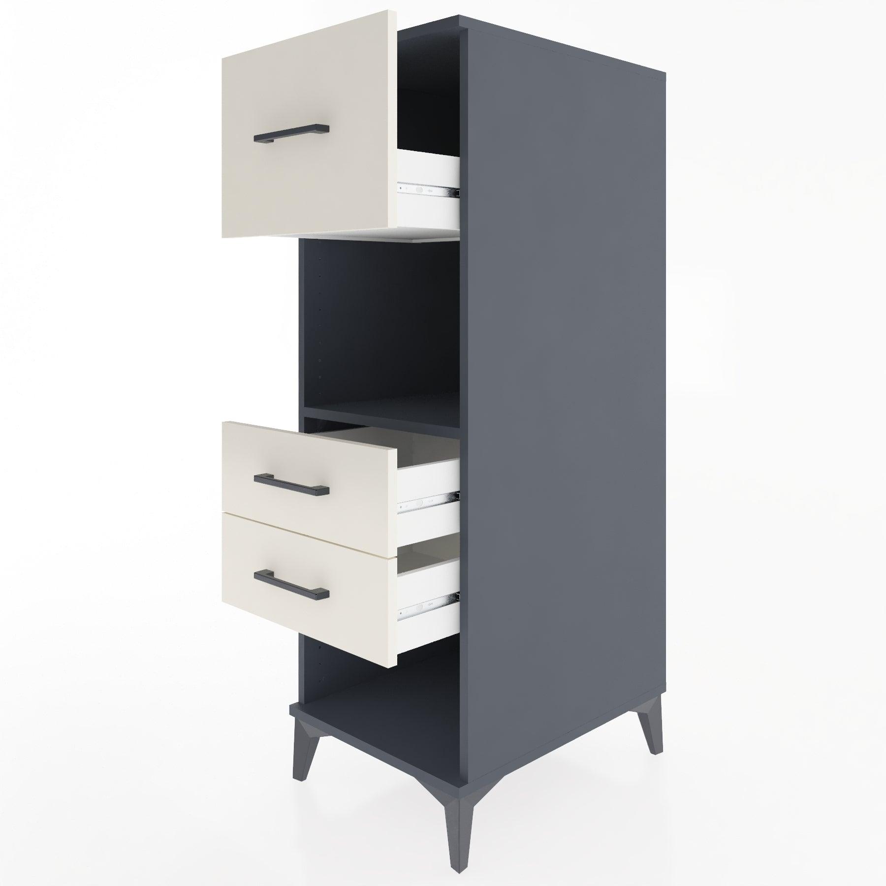 Woodntry Modular Cabinet Anthracite 44x30x122 cm with Drawers and Shelves CR91-2