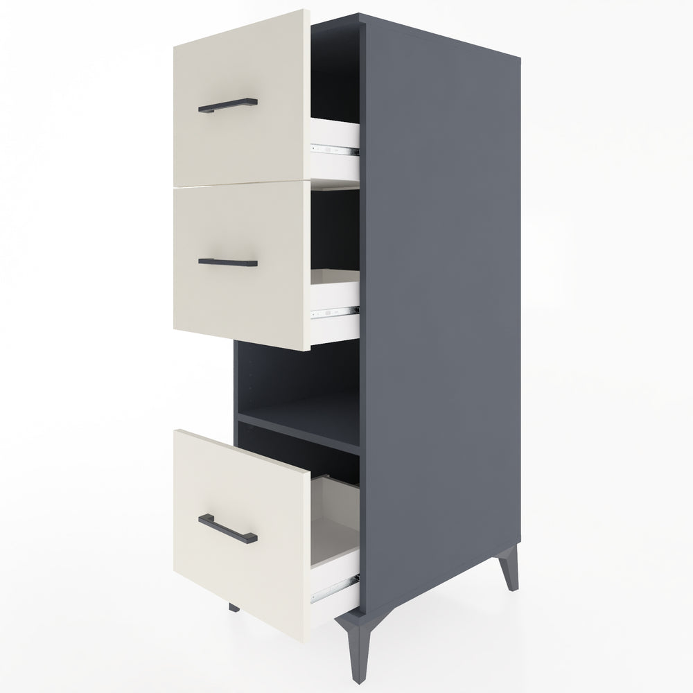 Woodntry Modular Cabinet Anthracite 44x59x122 cm with Drawers and Shelves CR41-2