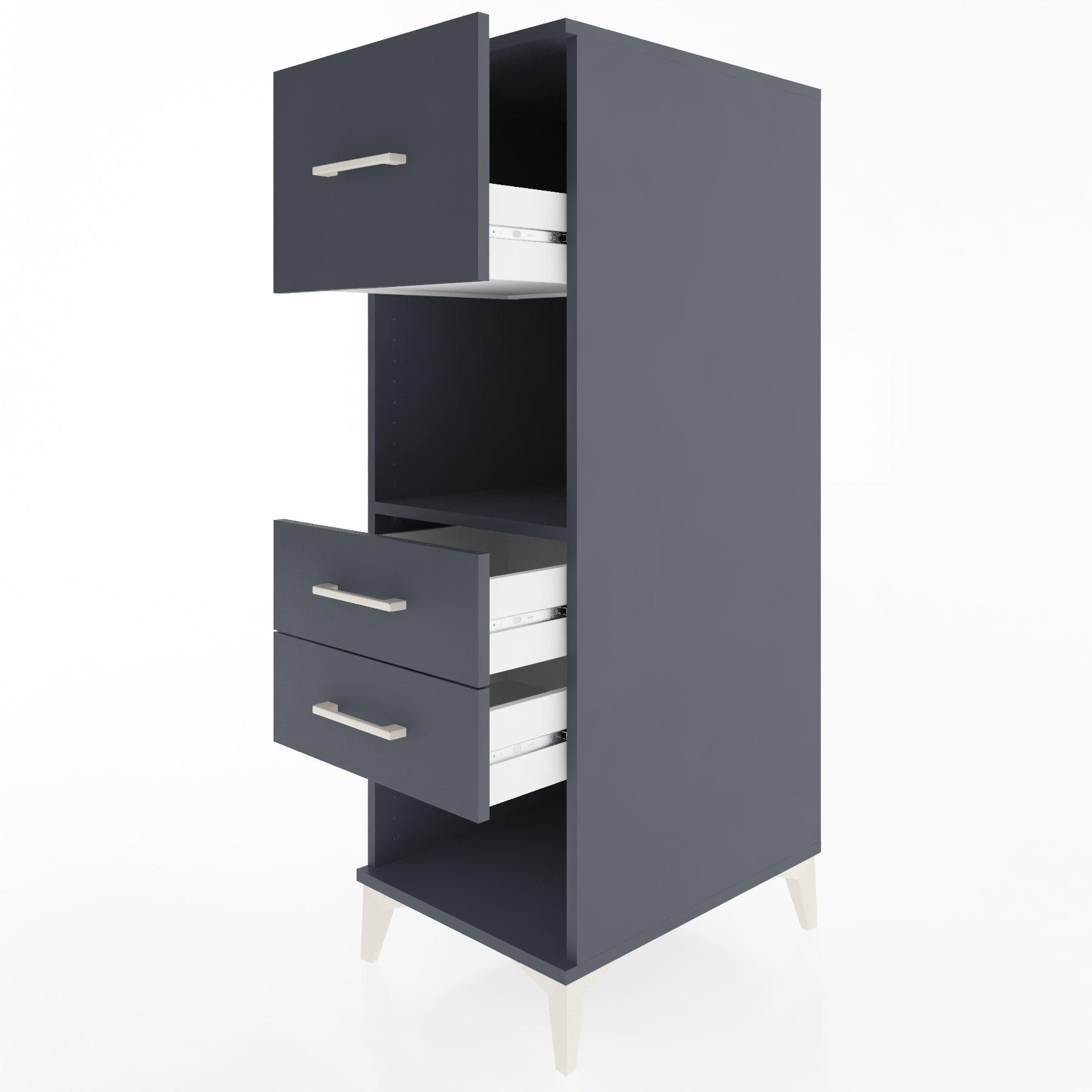 Woodntry Modular Cabinet Anthracite 44x30x122 cm with Drawers and Shelves CR91-2
