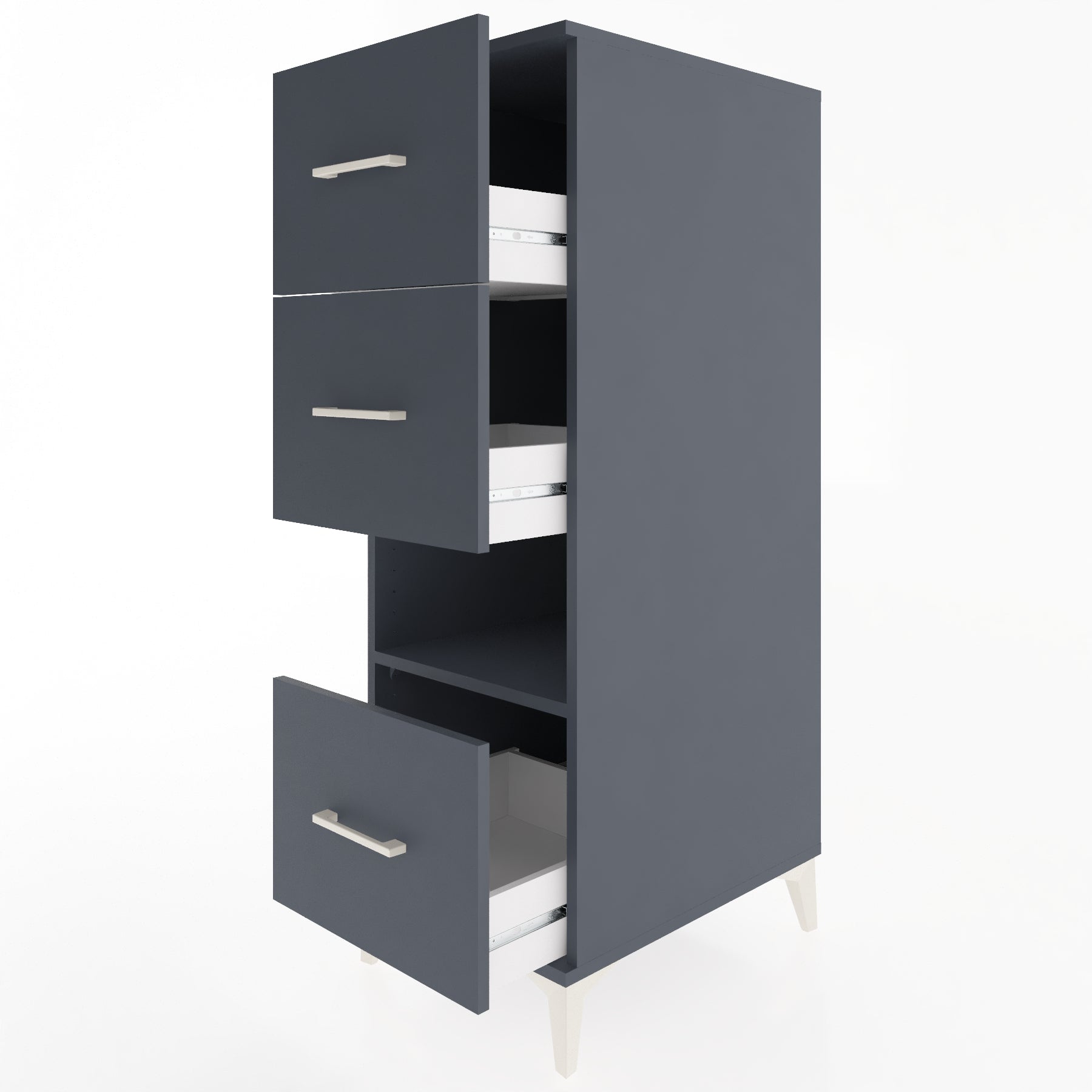 Woodntry Modular Cabinet Anthracite 44x59x122 cm with Drawers and Shelves CR41-2
