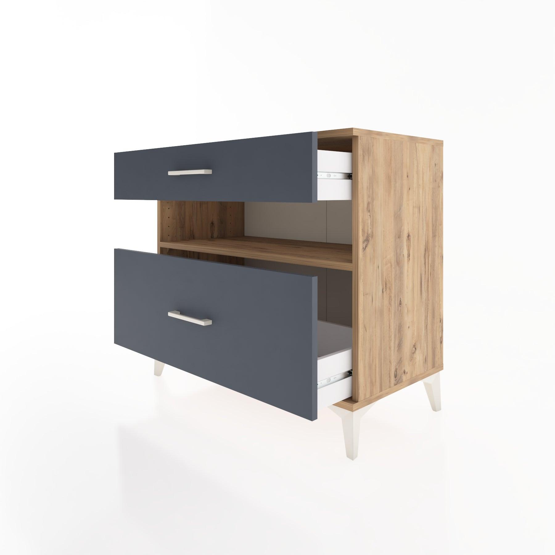 Woodntry Modüler Şifonyer Çam 88x44x68 cm Çekmeceli ve Raflı CR41-3