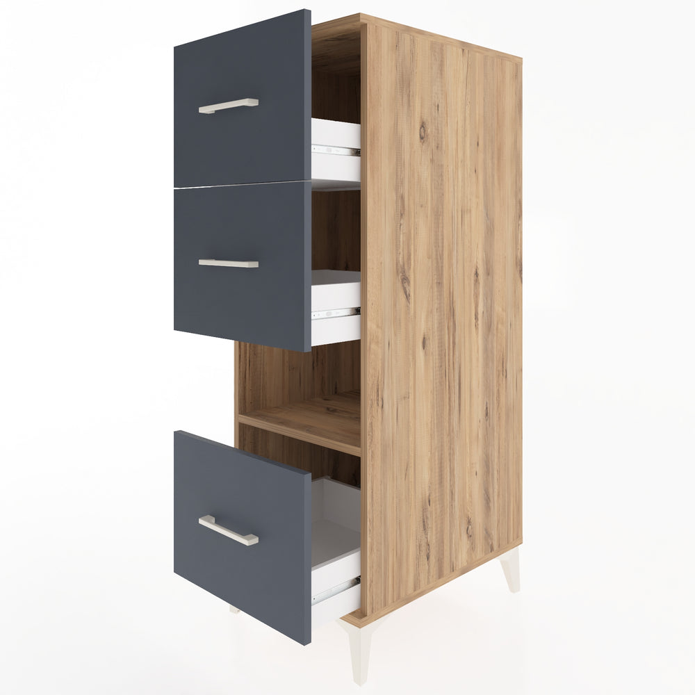 Woodntry Modular Cabinet Pine 44x59x122 cm with Drawers and Shelves CR41-3