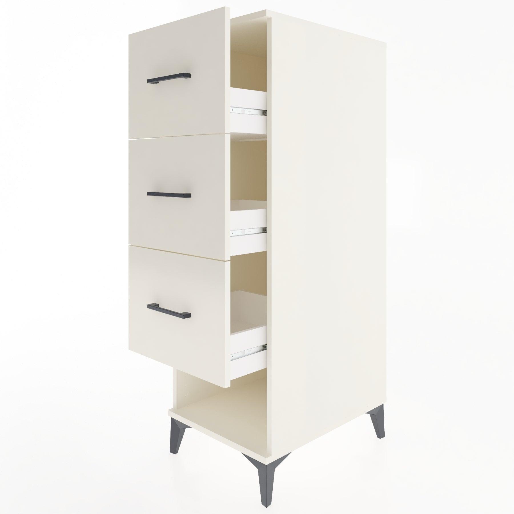 Woodntry Modular Cabinet Moonstone 44x30x122 cm with Drawers and Shelves CR42-1