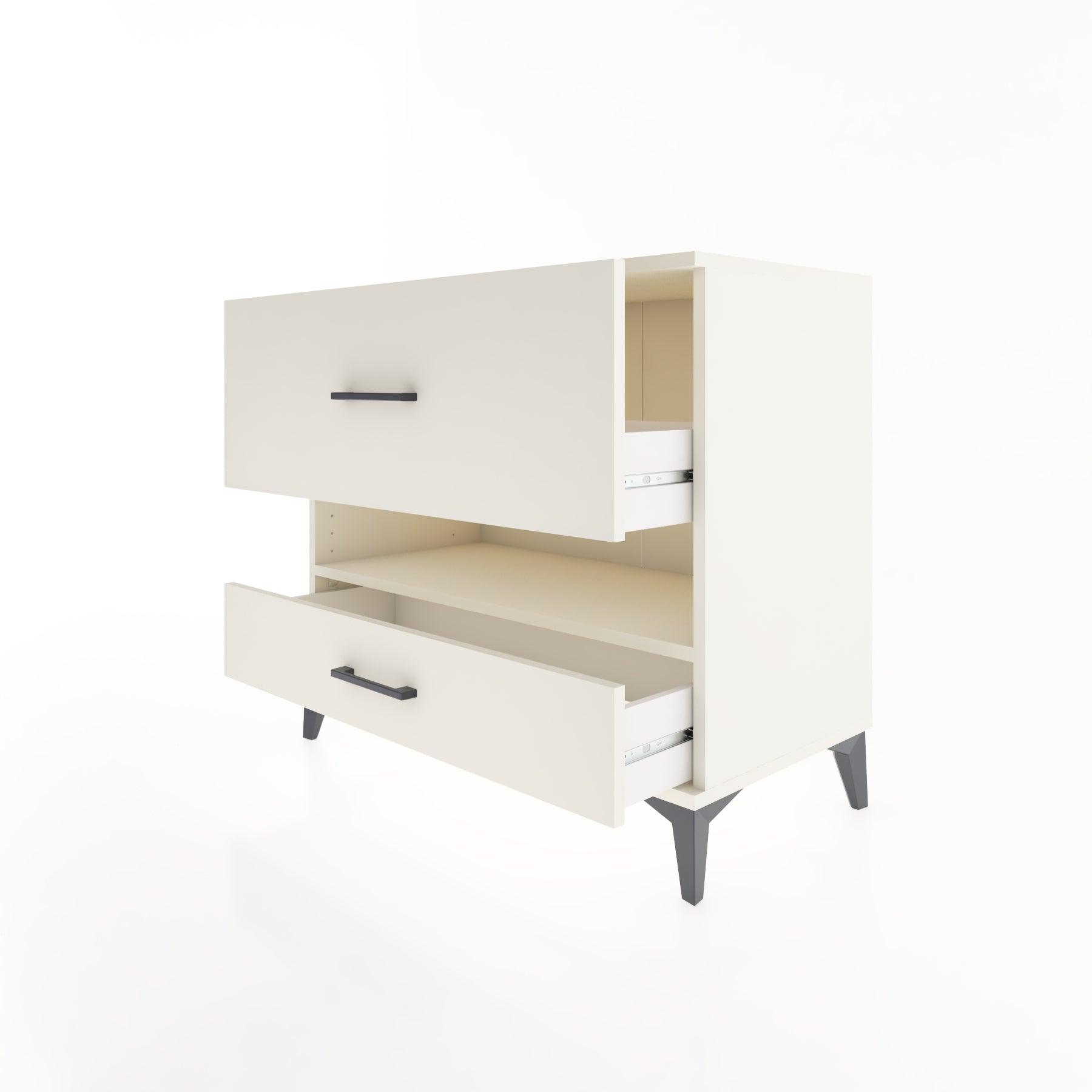 Woodntry Modüler Şifonyer Aytaşı 88x44x68 cm Çekmeceli ve Raflı CR42-1