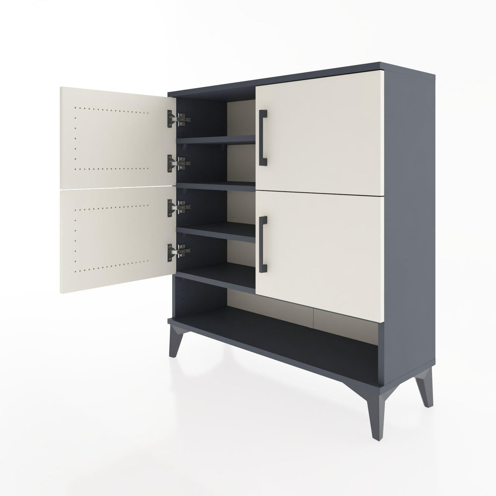 Woodntry Modüler Şifonyer Antrasit 88x30x84 cm Kapaklı ve Raflı KR42-2