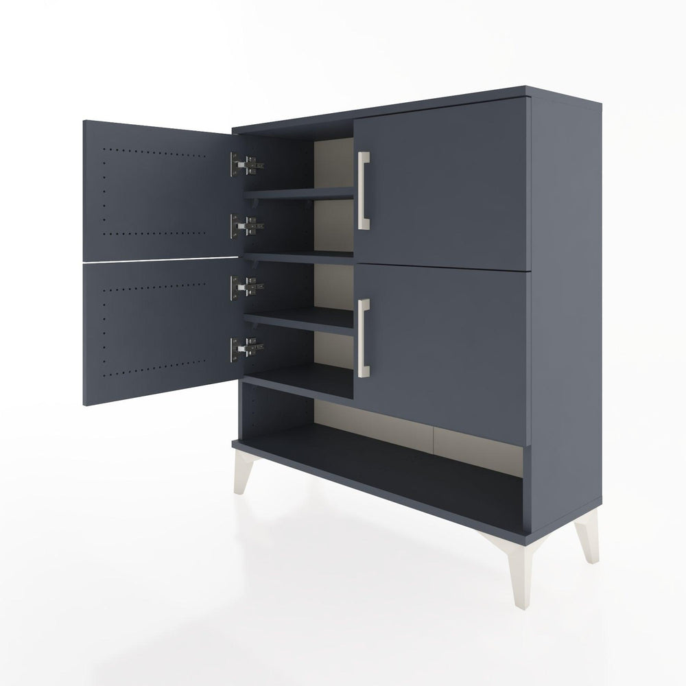 Woodntry Modüler Şifonyer Antrasit 88x30x84 cm Kapaklı ve Raflı KR42-2