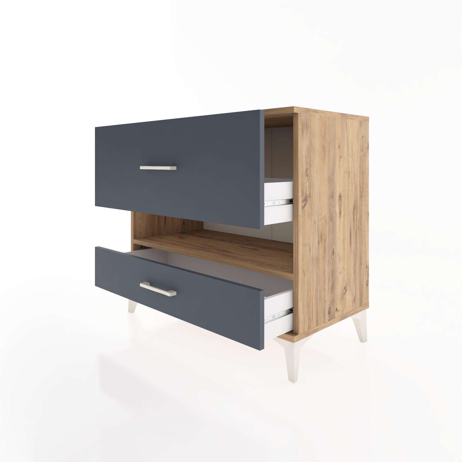 Woodntry Modüler Şifonyer Çam 88x44x68 cm Çekmeceli ve Raflı CR42-3