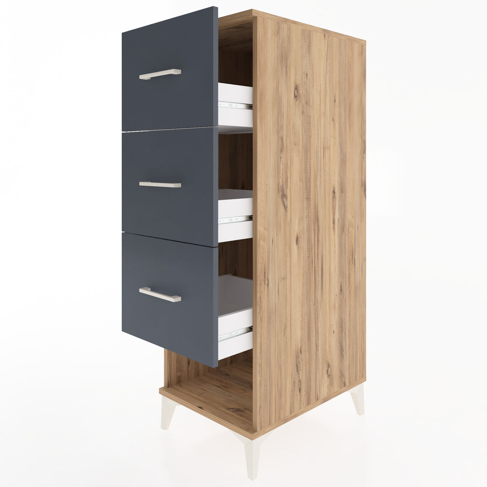 Woodntry Modular Cabinet Pine 44x59x122 cm with Drawers and Shelves CR42-3