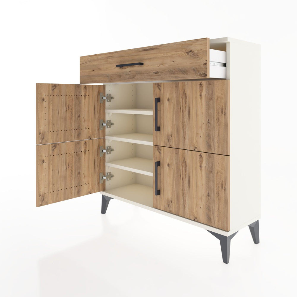 Woodntry Modüler Şifonyer Aytaşı 88x30x84 cm Kapaklı ve Çekmeceli KC43-1