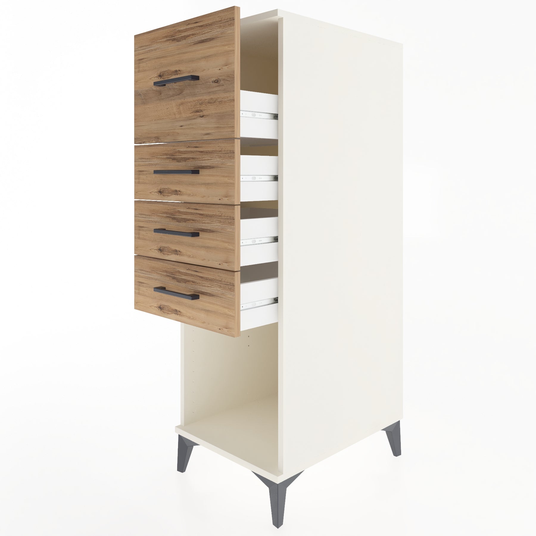 Woodntry Modüler Dolap Aytaşı 44x59x122 cm Çekmeceli ve Raflı CR93-1
