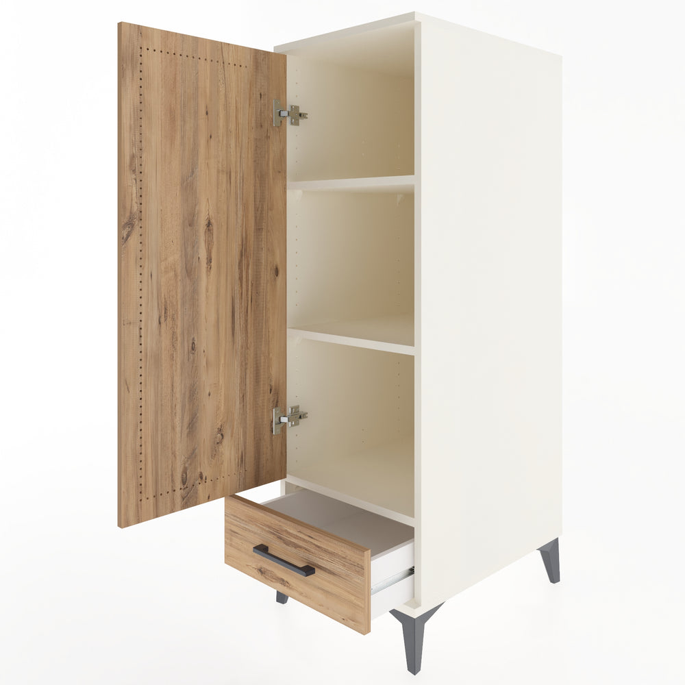 Woodntry Modular Cabinet Moonstone 44x59x122 cm with Doors and Drawers KC43-1