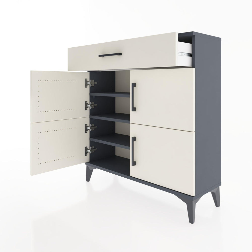 Woodntry Modüler Şifonyer Antrasit 88x30x84 cm Kapaklı ve Çekmeceli KC43-2