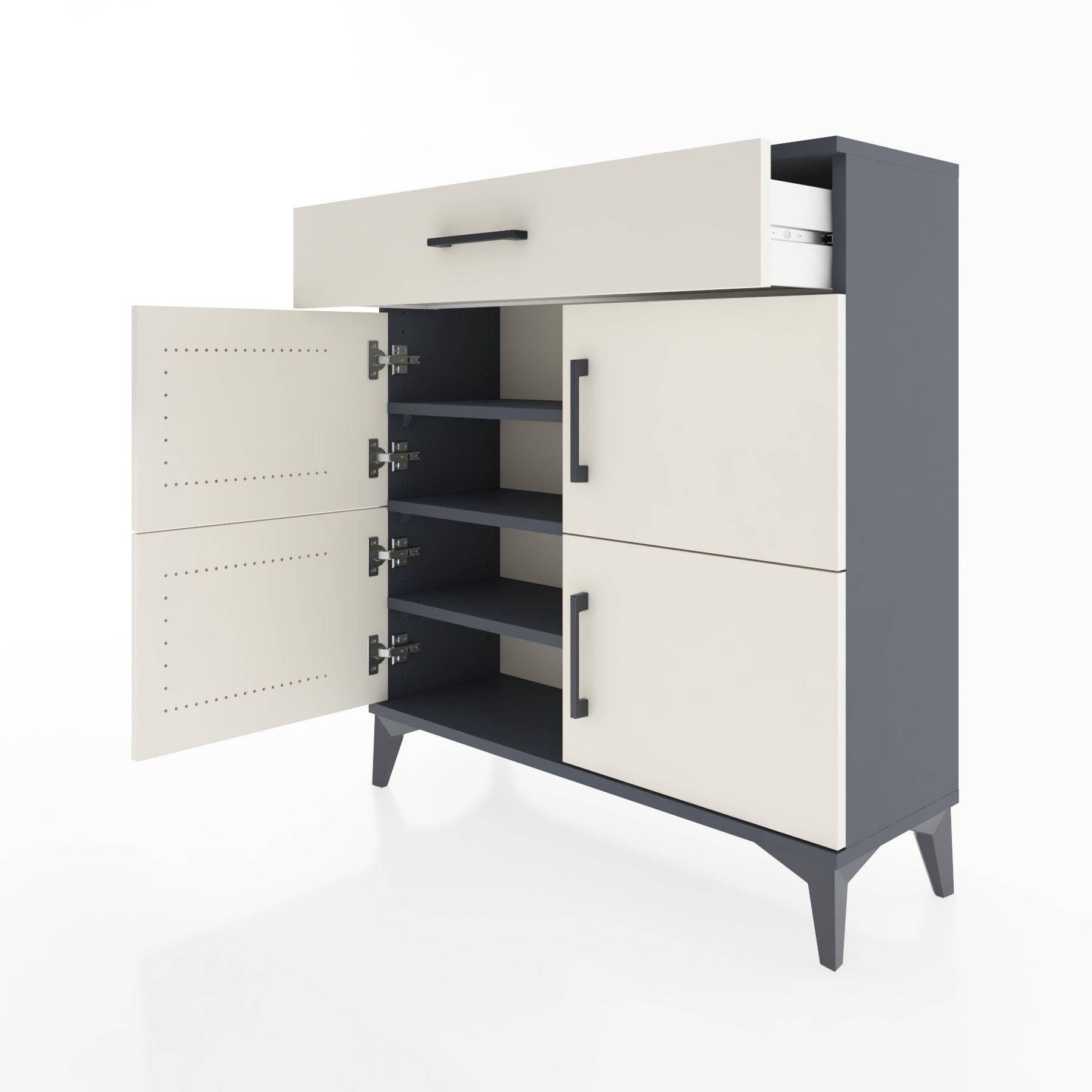 Woodntry Modular Dresser Anthracite 88x30x84 cm with Cover and Drawer KC43-2