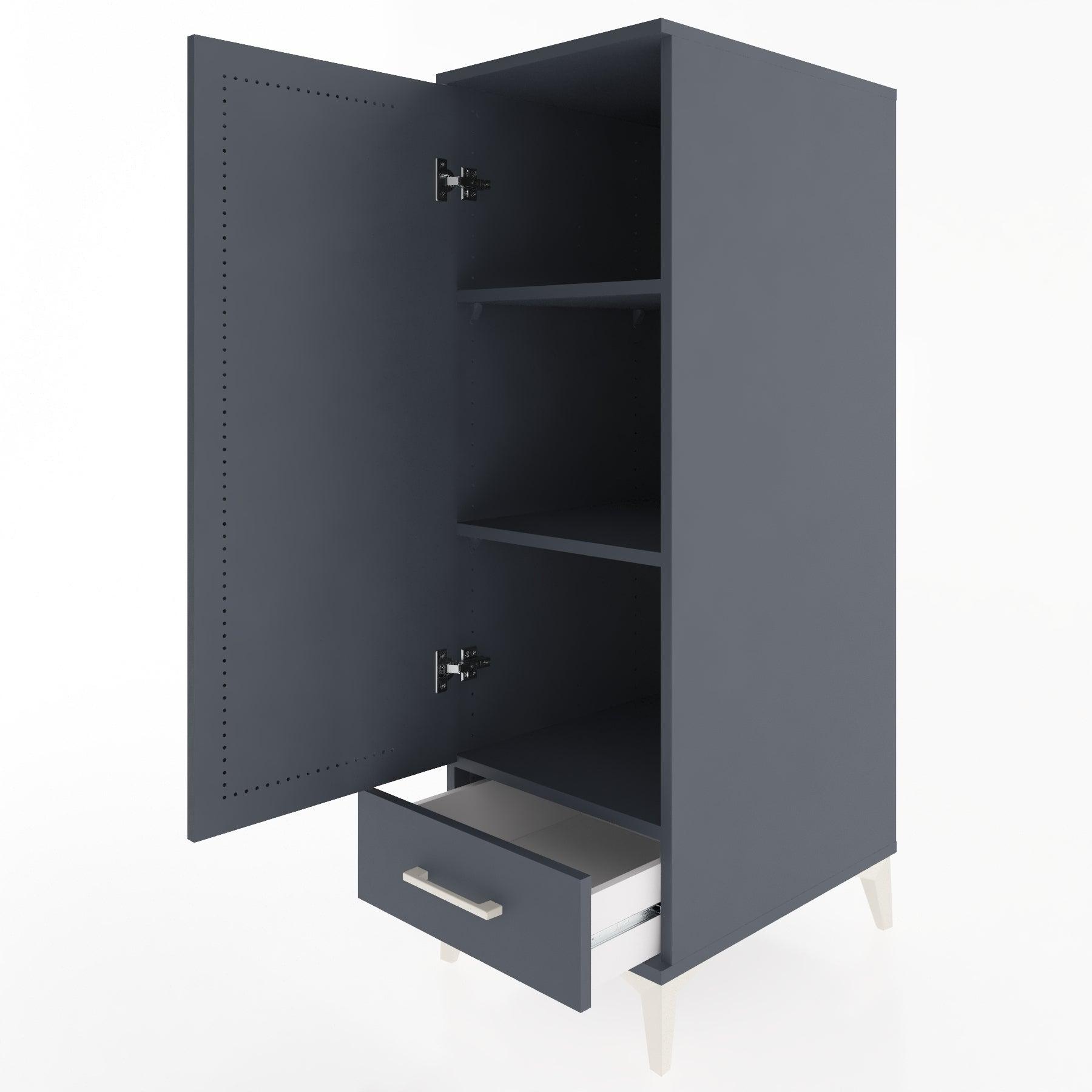 Woodntry Modular Cabinet Anthracite 44x30x122 cm with Doors and Drawers KC43-2