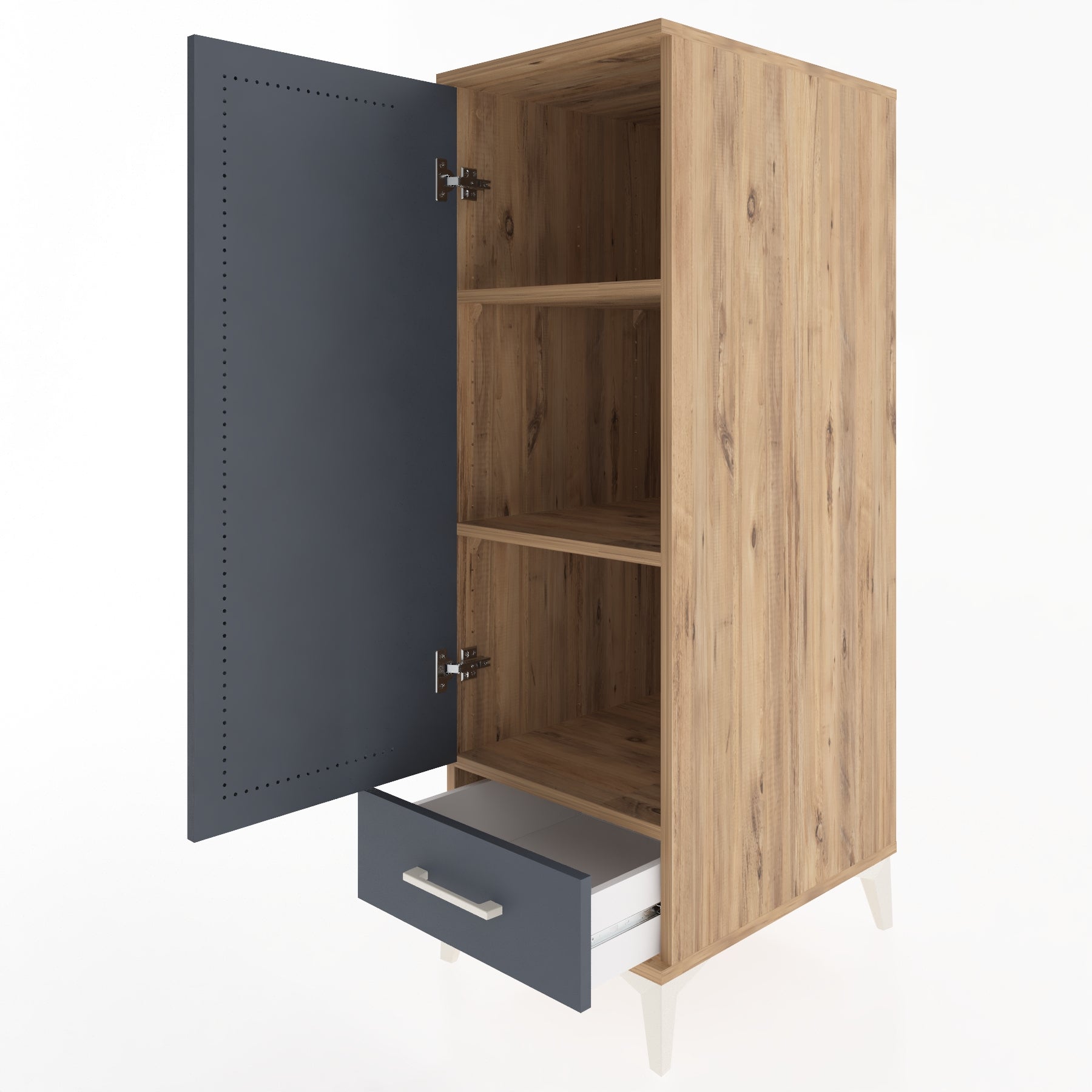 Woodntry Modular Cabinet Pine 44x59x122 cm with Doors and Drawers KC43-3