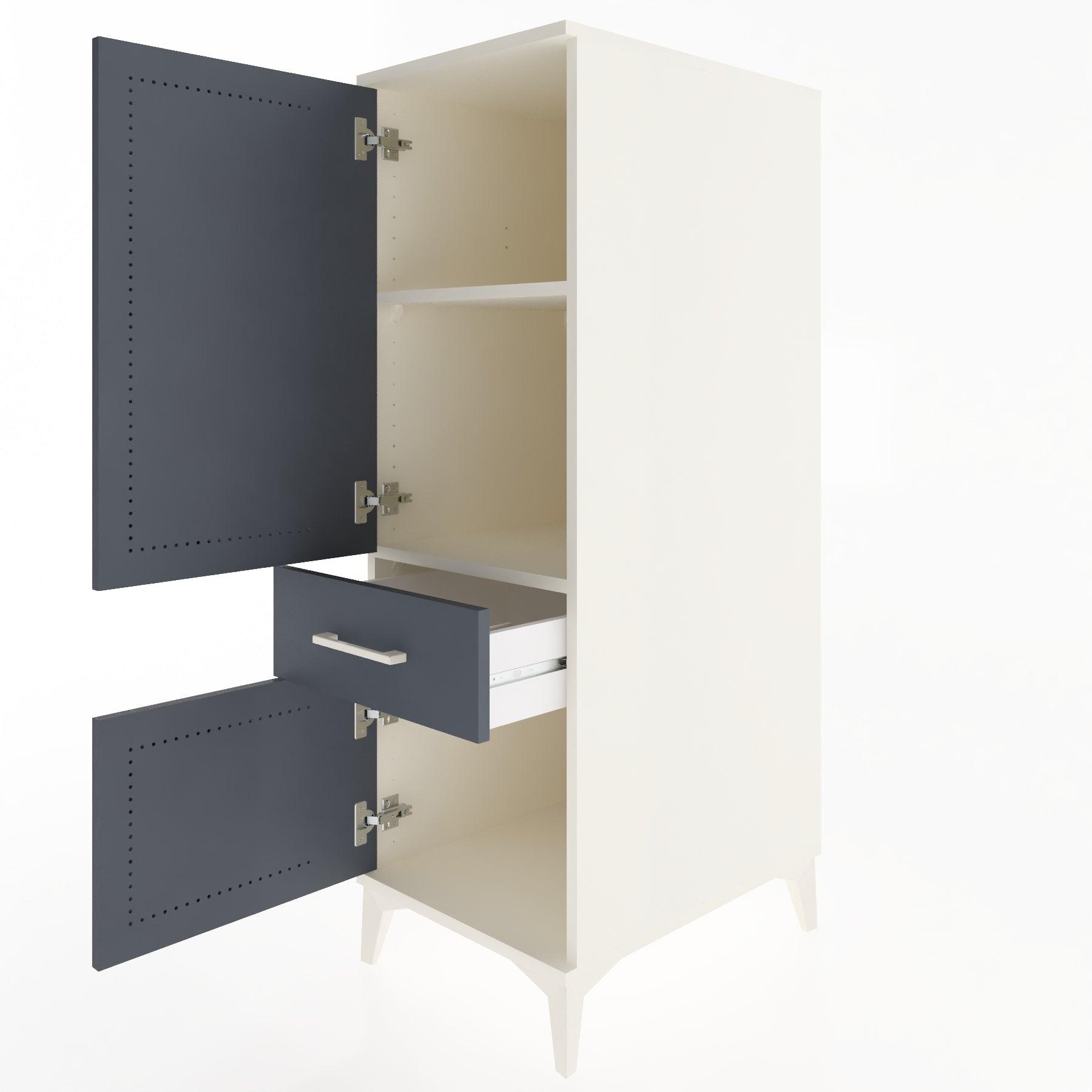 Woodntry Modular Cabinet Moonstone 44x59x122 cm with Doors and Drawers KC133-1