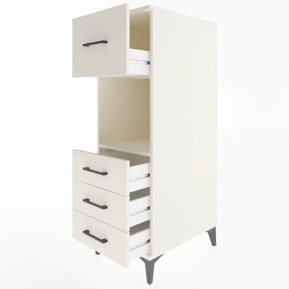 Woodntry Modular Cabinet Moonstone 44x30x122 cm with Drawers and Shelves CR94-1