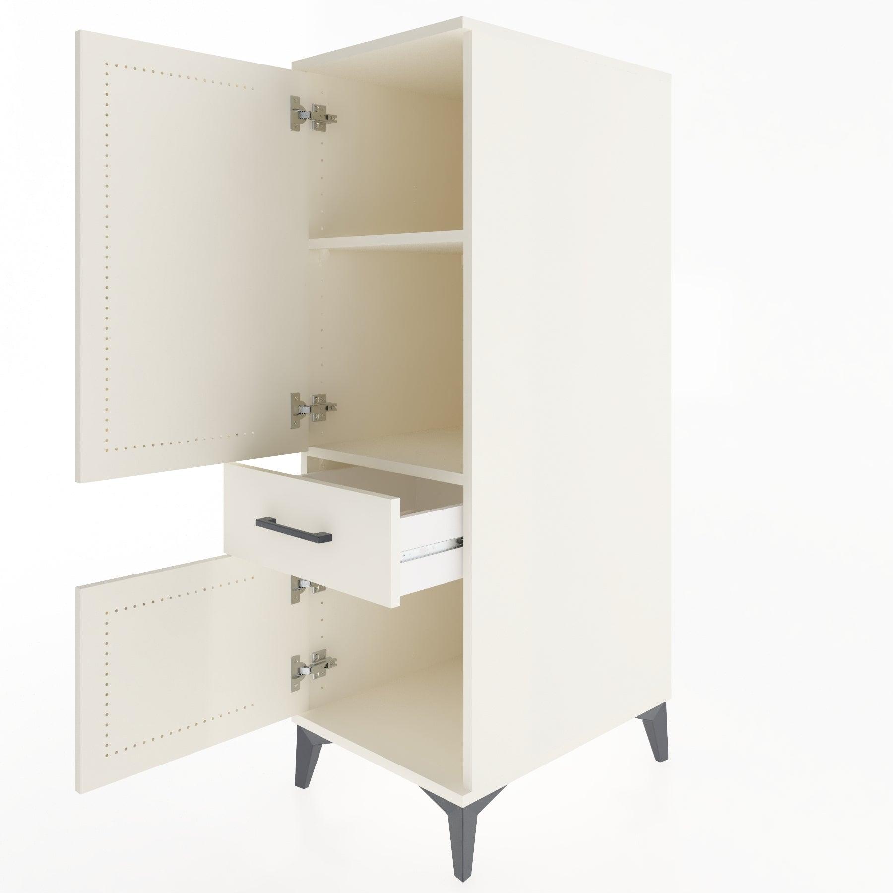 Woodntry Modular Cabinet Moonstone 44x59x122 cm with Doors and Drawers KC133-1