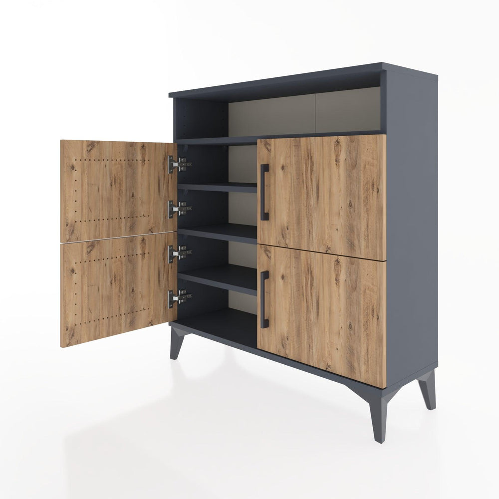 Woodntry Modular Dresser Anthracite 88x30x84 cm with Cover and Shelf KR44-2
