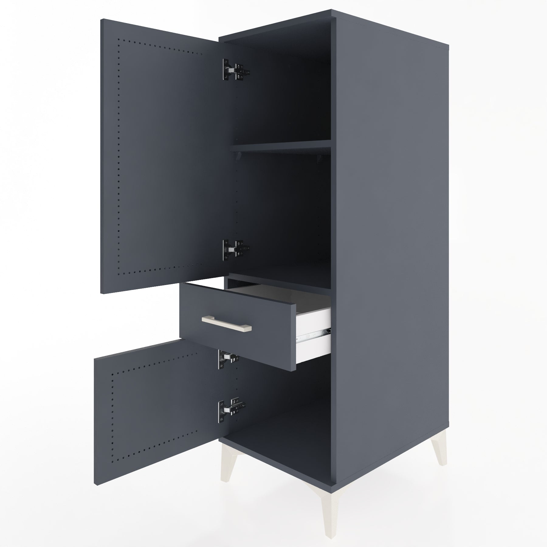 Woodntry Modular Cabinet Anthracite 44x59x122 cm with Doors and Drawers KC44-2
