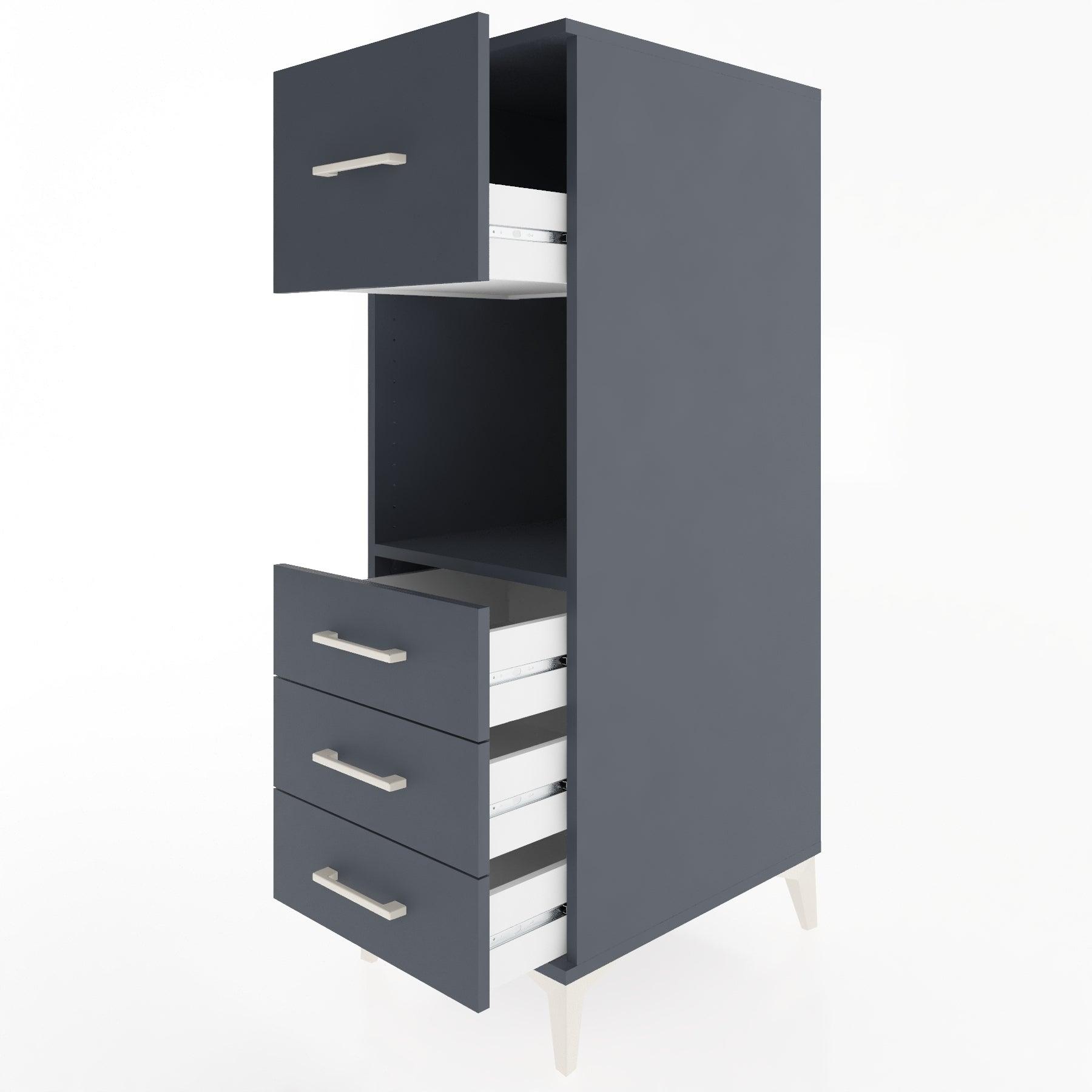 Woodntry Modular Cabinet Anthracite 44x30x122 cm with Drawers and Shelves CR94-2