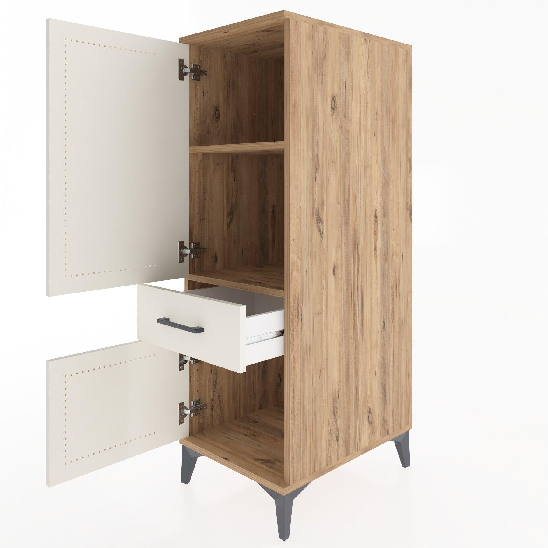 Woodntry Modular Cabinet Pine 44x59x122 cm with Doors and Drawers KC133-3