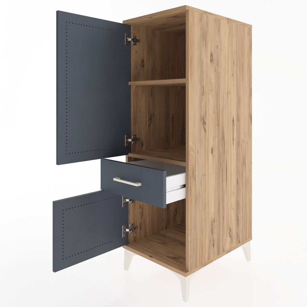 Woodntry Modular Cabinet Pine 44x59x122 cm with Doors and Drawers KC44-3