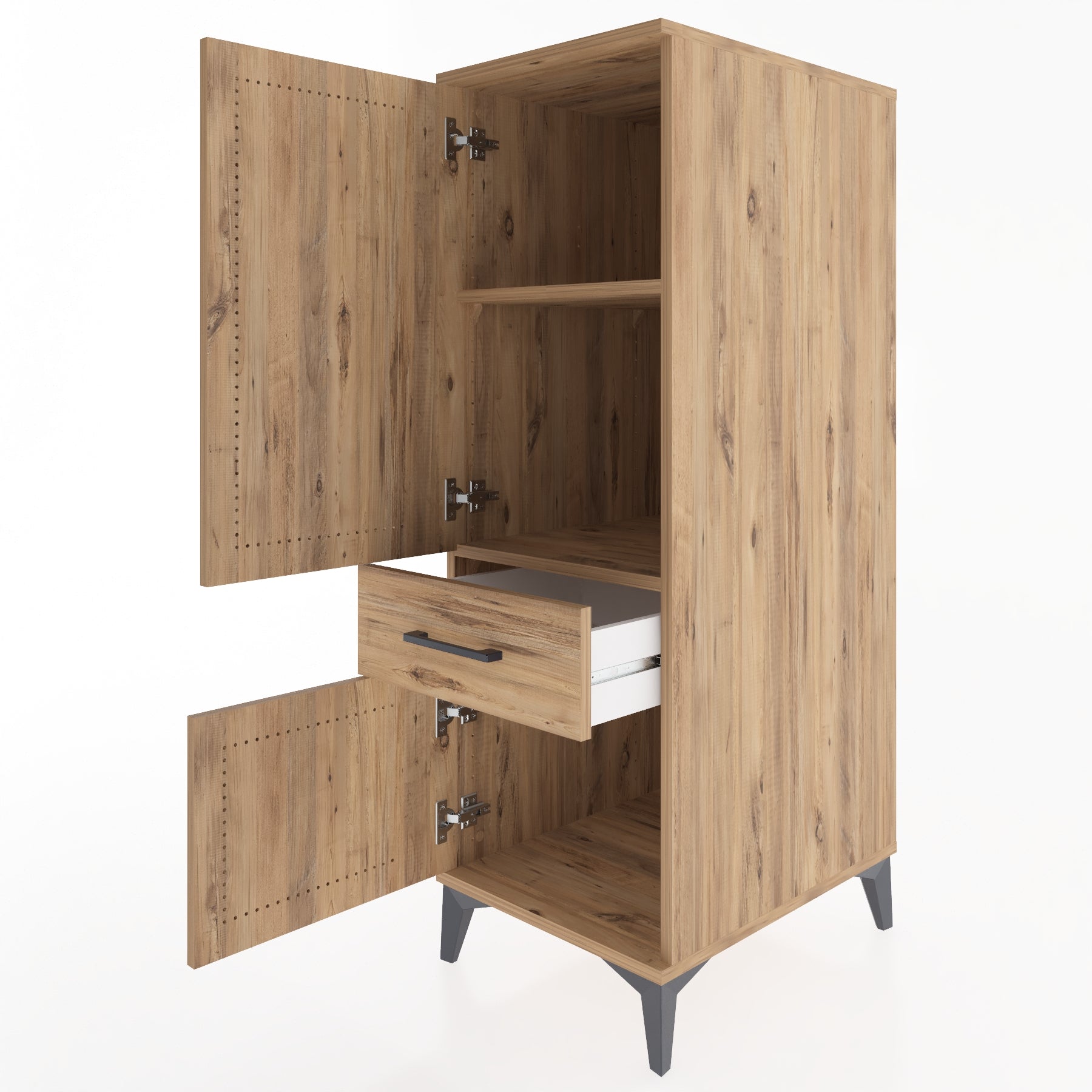 Woodntry Modular Cabinet Pine 44x59x122 cm with Doors and Drawers KC44-3