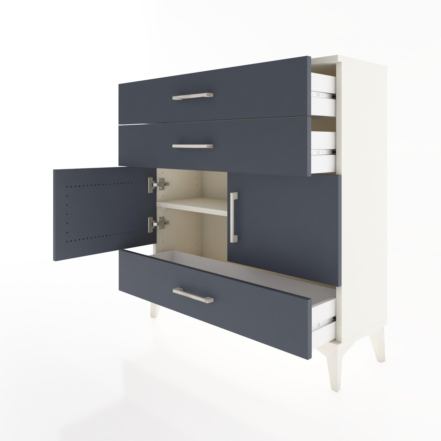 Woodntry Modular Dresser Moonstone 88x30x84 cm with Cover and Drawer KC45-1