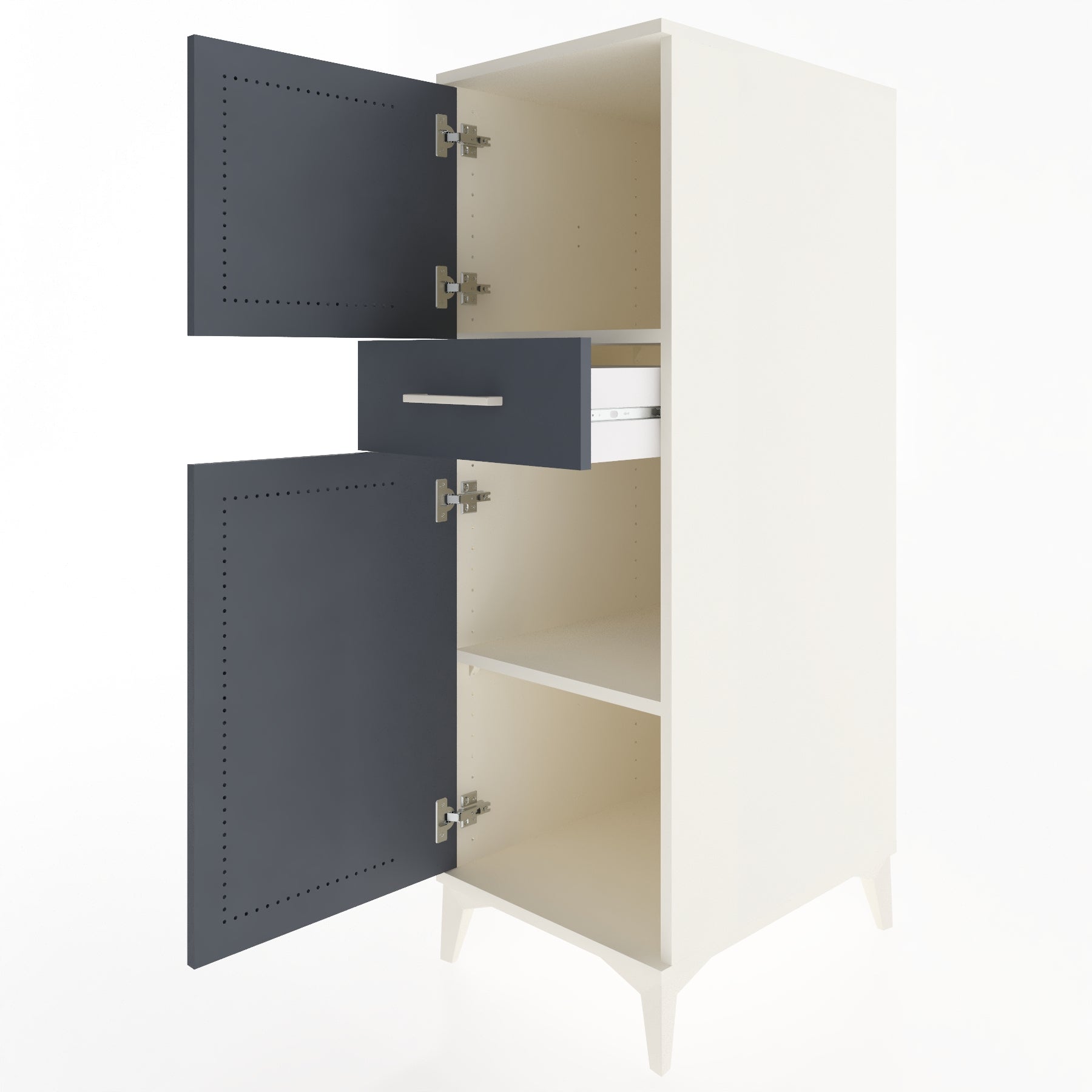 Woodntry Modular Cabinet Moonstone 44x59x122 cm with Doors and Drawers KC45-1