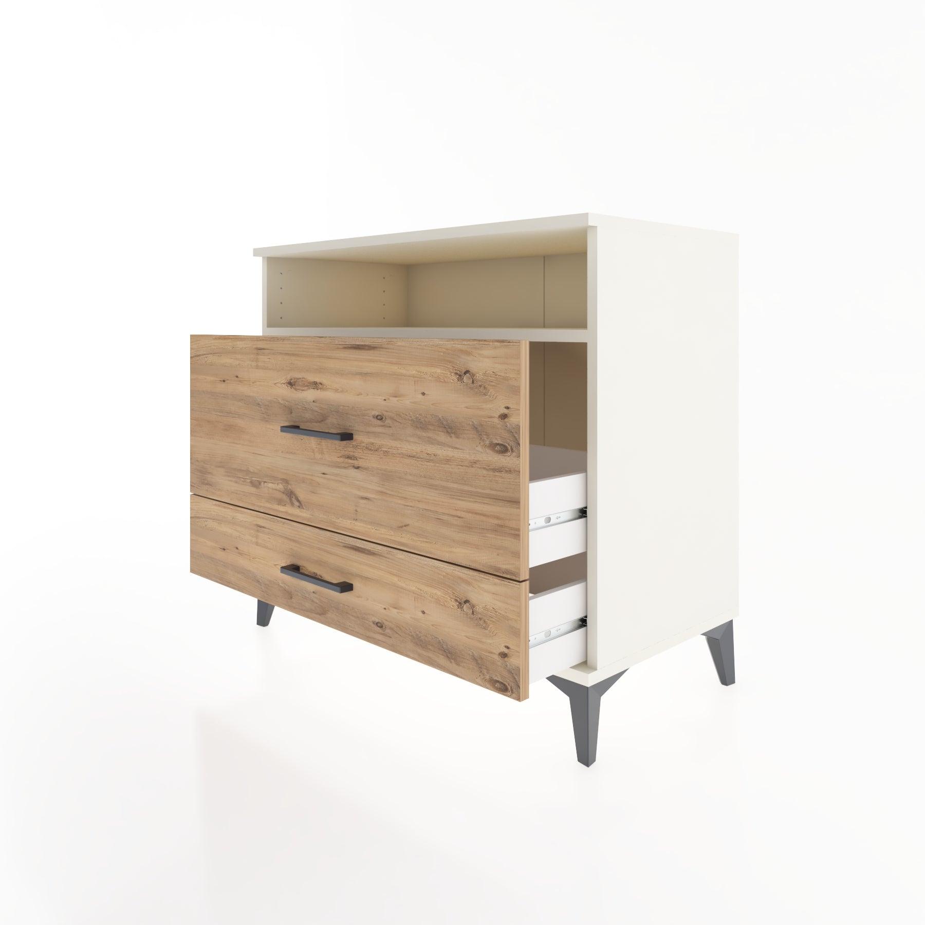 Woodntry Modüler Şifonyer Aytaşı 88x44x68 cm Çekmeceli ve Raflı CR45-1