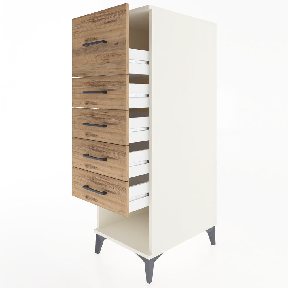 Woodntry Modular Cabinet Moonstone 44x30x122 cm with Drawers and Shelves CR95-1