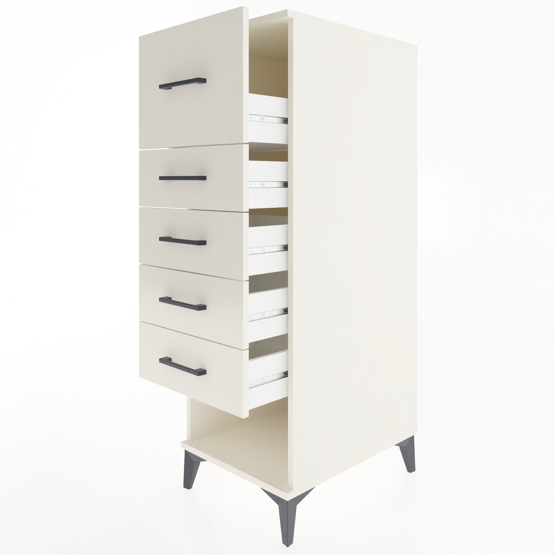 Woodntry Modüler Dolap Aytaşı 44x59x122 cm Çekmeceli ve Raflı CR95-1