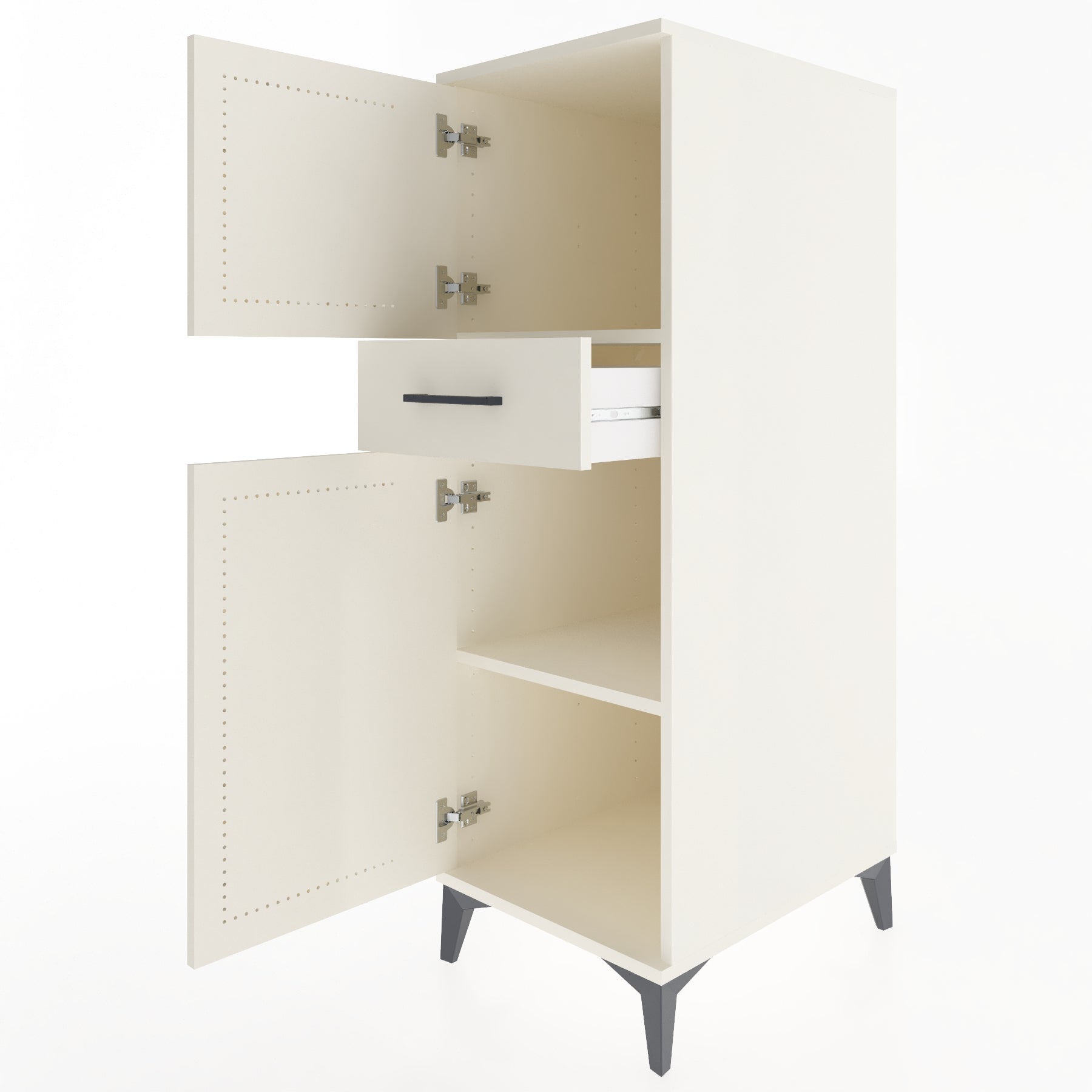 Woodntry Modular Cabinet Moonstone 44x59x122 cm with Doors and Drawers KC45-1