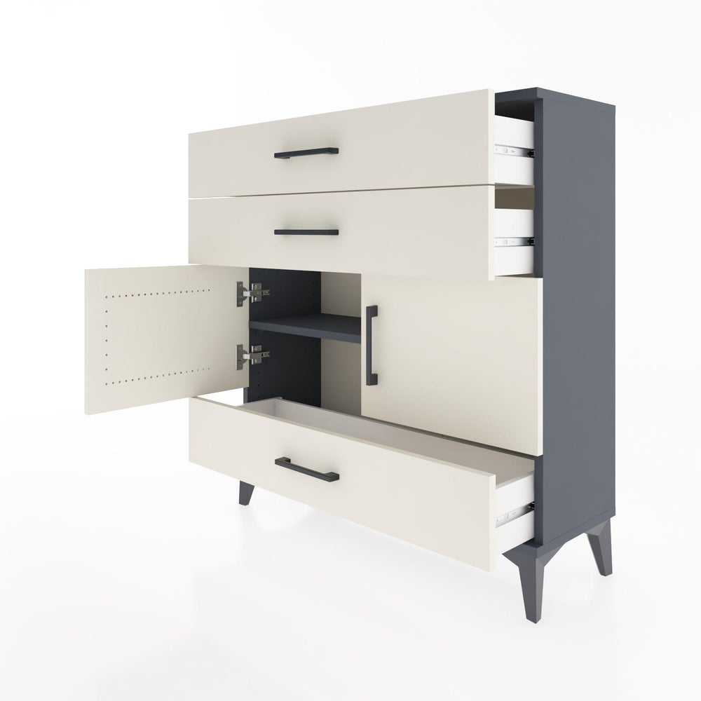 Woodntry Modular Dresser Anthracite 88x30x84 cm with Cover and Drawer KC45-2