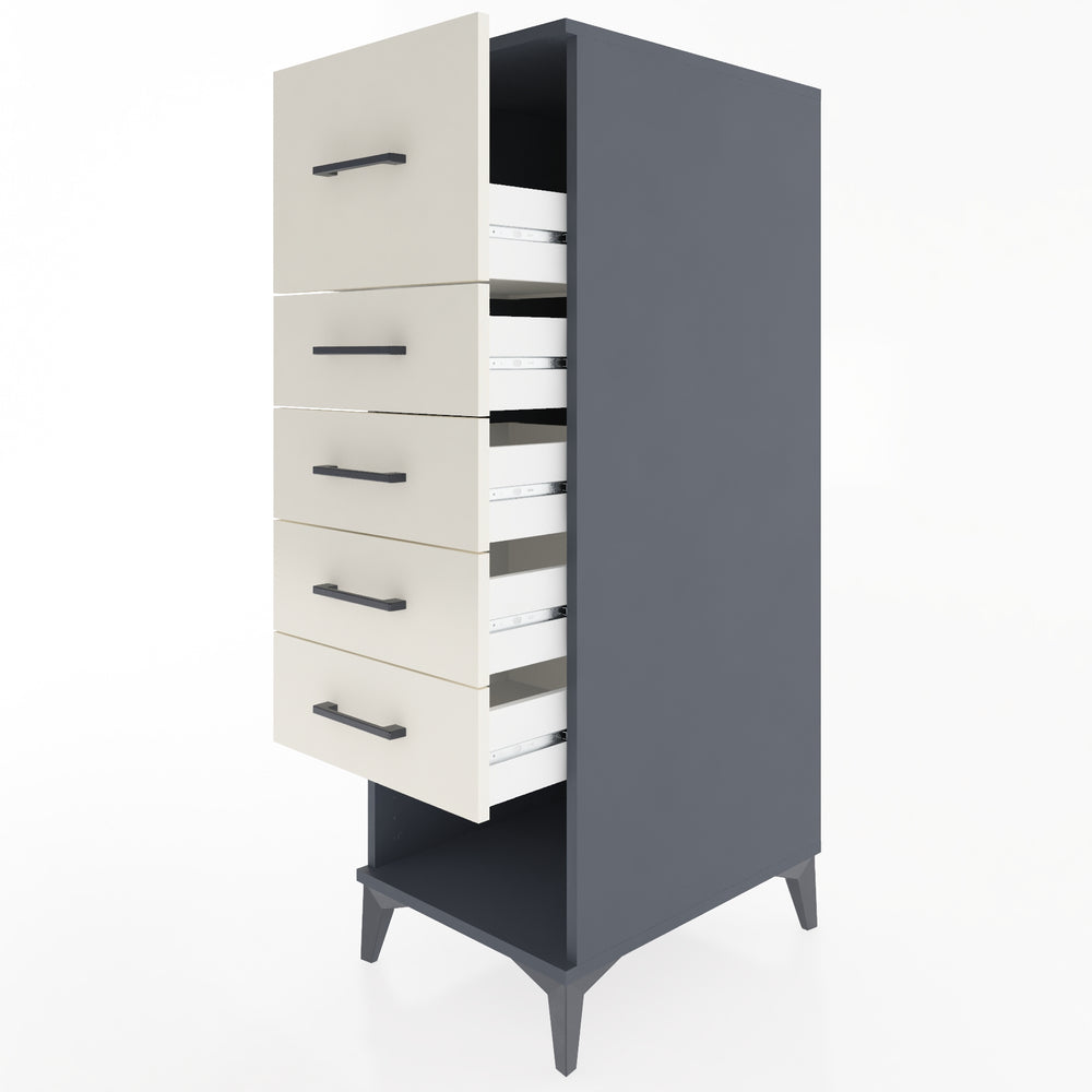 Woodntry Modular Cabinet Anthracite 44x59x122 cm with Drawers and Shelves CR95-2