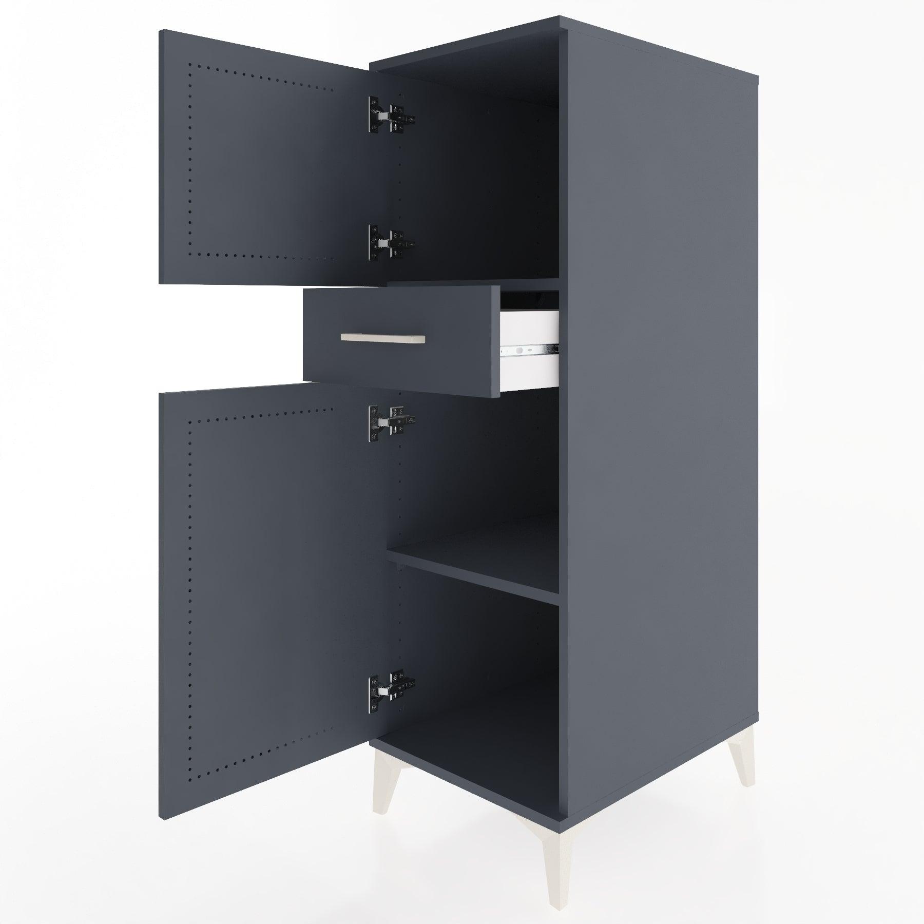 Woodntry Modular Cabinet Anthracite 44x30x122 cm with Doors and Drawers KC45-2