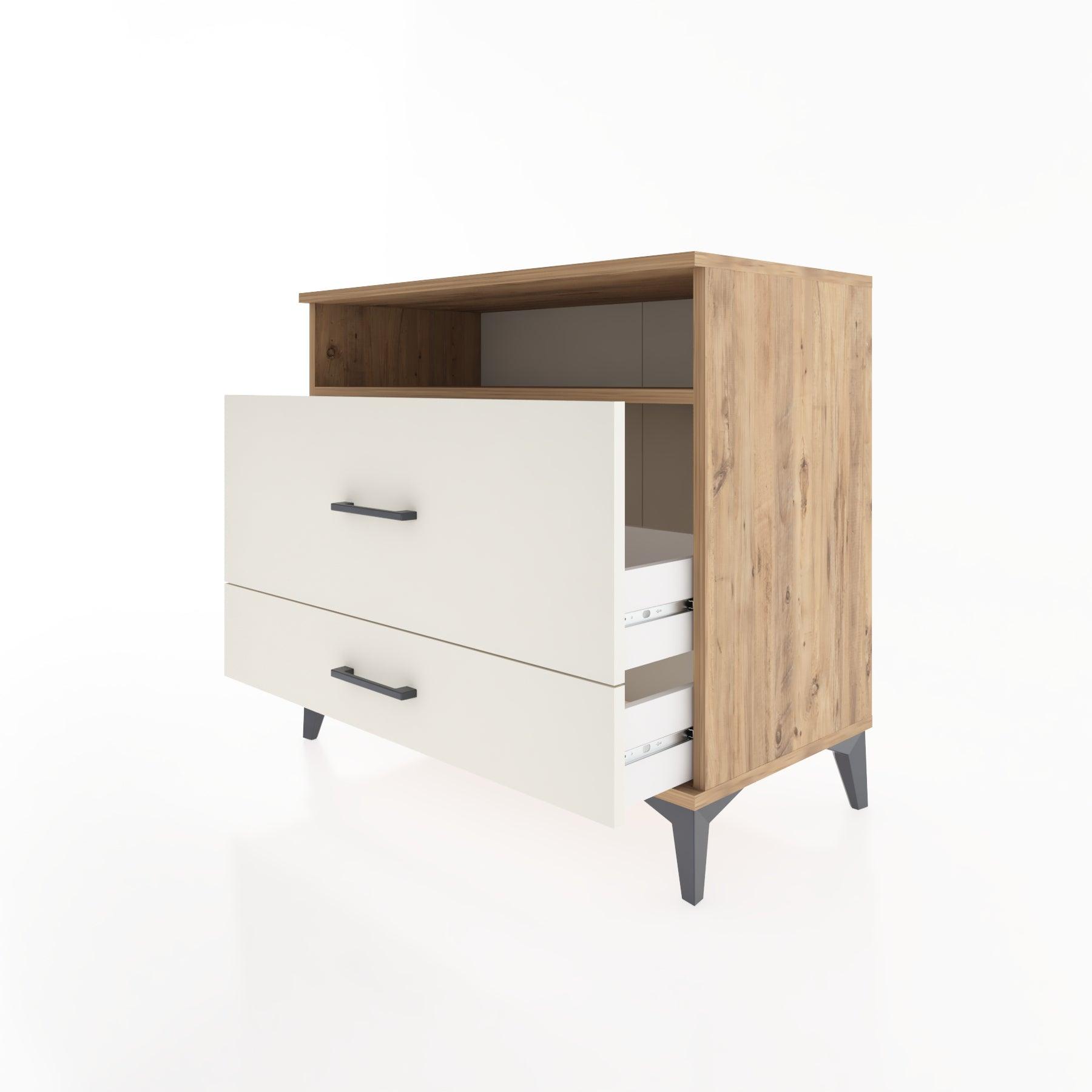 Woodntry Modüler Şifonyer Çam 88x44x68 cm Çekmeceli ve Raflı CR45-3