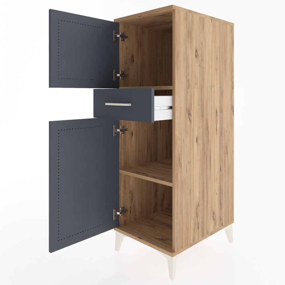 Woodntry Modular Cabinet Pine 44x59x122 cm with Doors and Drawers KC45-3