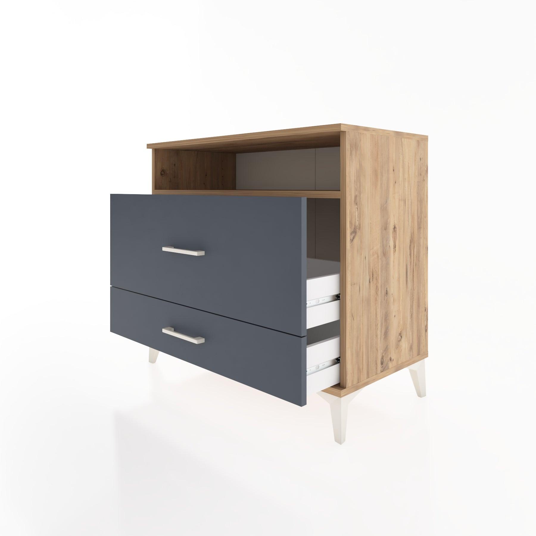 Woodntry Modüler Şifonyer Çam 88x44x68 cm Çekmeceli ve Raflı CR45-3